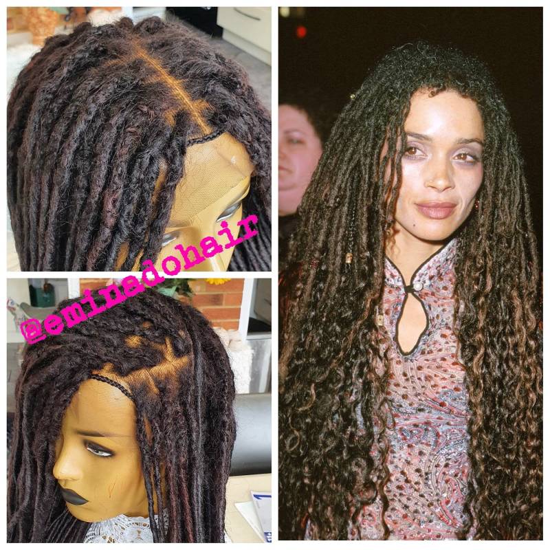 Geflochtene Perücke Lisa Bonnet Natürlich Aussehende Loks, Dreadlocks, Geflochtene Perücke, Volle Spitze von EminadoHair