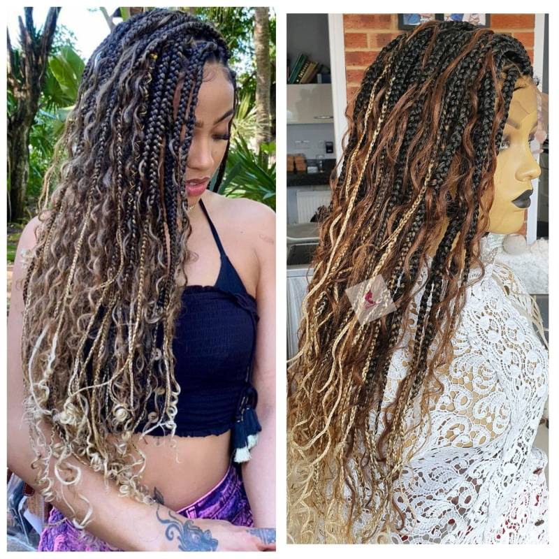 Knotenlose Geflochtene Perücke Für Schwarze Frauen Geschenk Volle Spitze Vorne Cornrow Perücken Dreadlock Faux Loc Twist Box Zopf Ombre Mischung von EminadoHair