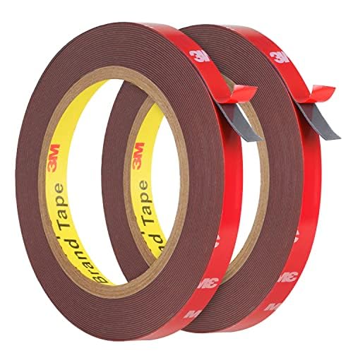 Emitever Doppelseitiges Klebeband - 10m x 10mm (2 PACK), Montageband extra Stark Wasserdichtes Multifunktionales Montageklebeband klebestreifen für Wand und LED-Streifen, Auto, Wohn, Bürodekor von Emitever