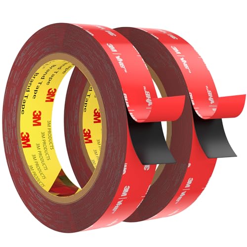 Emitever Doppelseitiges Klebeband - 5m x 2,4cm (2Pks), Multifunktionales Montagekleber Extra Stark für Wand und LED-Streifen, Auto, Hergestellt von Emitever