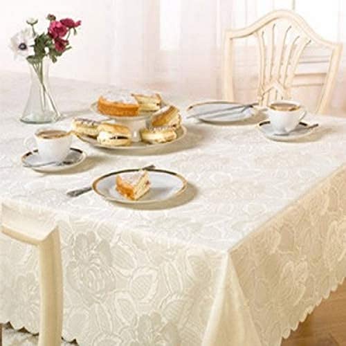 Emma Barclay Damast Rose Jacquard Tischdecke, 132 x 178 cm, cremefarben Emma Barclay Damast Rose Jacquard Tischdecke, 132 x 178 cm, cremefarben von Emma Barclay