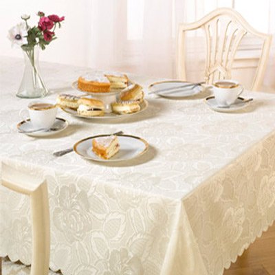 Emma Barclay Tischdecke Damast Rose 160 cm Rd. Cremefarben, Polyester, 63 inch (Round) von Emma Barclay