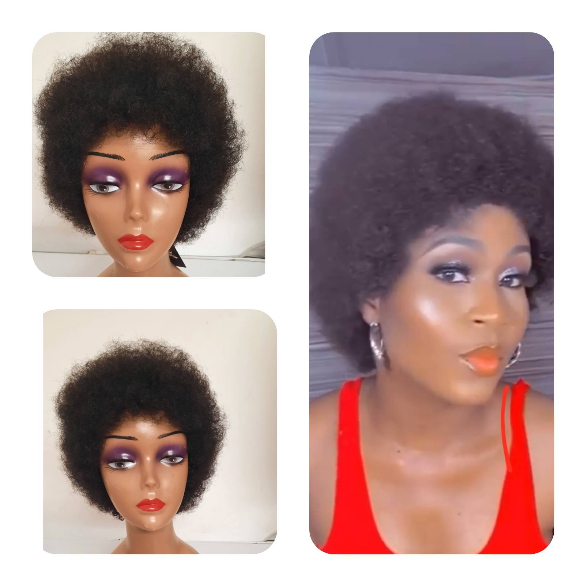 100 % Afro Kurze Echthaarperücke in Natürlichem Schwarz 100 % Afro Kurze Echthaarperücke in Natürlichem Schwarz von Emmaksbeauty