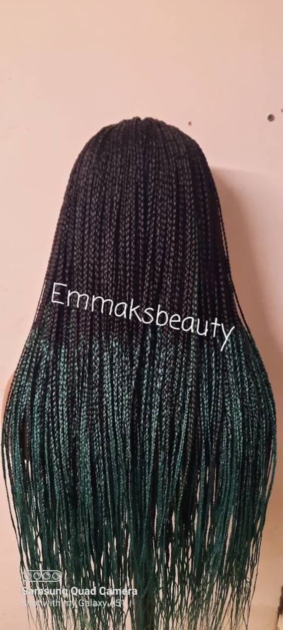 Mittelteil Ghana Geflochtene Conrow Ombre Handgefertigte Lange 2x4Or4x4 Lace Perücke von Emmaksbeauty