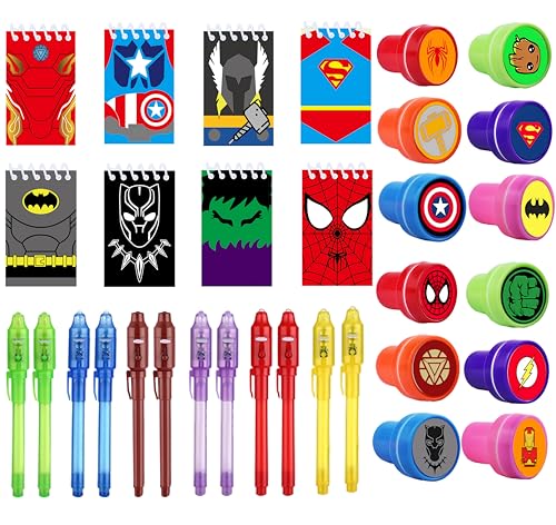 jiaoohoo Superhelden geburtstag Mitgebsel Kindergeburtstag, 36 Stück Mini Notizbuch Stempel Zauberstift, Adventskalender Inhalt für Mädchen Jungen, Mini Geschenke, Pinata Spielzeug, Schulpreise jiaoohoo Superhelden geburtstag Mitgebsel Kindergeburtstag, 36 Stück Mini Notizbuch Stempel Zauberstift, Adventskalender Inhalt für Mädchen Jungen, Mini Geschenke, Pinata Spielzeug, Schulpreise von jiaoohoo