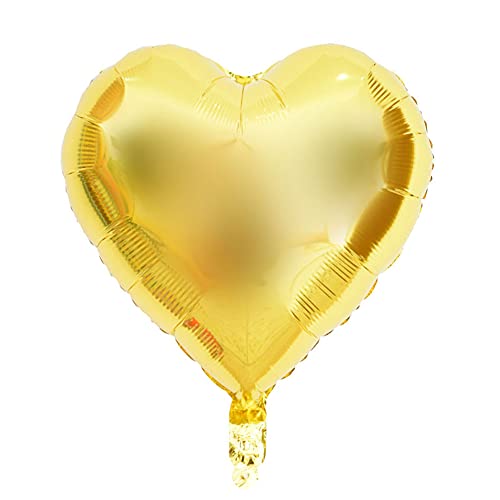 Aluminiumfolienballon, Herzförmiger Ballon, Langlebige Dekoration, Jubiläen für Hochzeiten, Geburtstagsfeiern (Gold) von Emoshayoga
