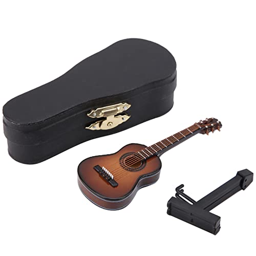 Emoshayoga Mini-Gitarren-Ornament – ​​Klassische Gitarren-Modell-Ornament, Miniatur-Musikinstrument, Kreatives Geschenk, Kunsthandwerk, Heimdekoration(10cm-Kaffeefarbe) von Emoshayoga