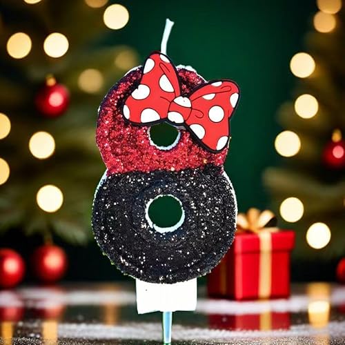 Geburtstagskerzen Zahlen, 3D Bow Geburtstagskerzen,Geburtstag Kerzen,Tortendeko Geburtstag,Kuchendeko Geburtstag,Geburtstagskerzen für Geburtstagsdeko (8) von Emowom