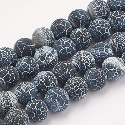 8 mm natürliche Emperor stone Perlenschnur, mehrere Farben, DIY-Perlenzubehör, runde Edelstein-Perlen für die Schmuckherstellung (47–50 Stück/Strang) (Agat, Dunkelblau) von Emperor stone