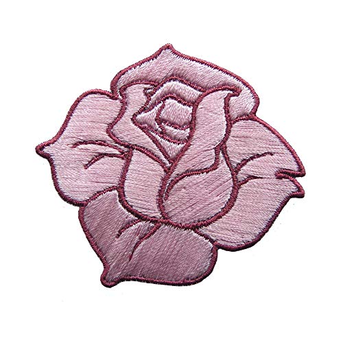 Emporium Embroidery Aufnäher mit Rosenmotiv, bestickt, zum Aufbügeln, für Kleider, zum Basteln, Rosa, Größe S von Emporium Embroidery