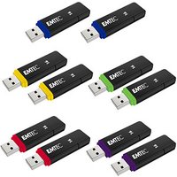 10 EMTEC USB-Sticks Flash Drives rot, gelb, blau, grün, lila 16 GB von Emtec