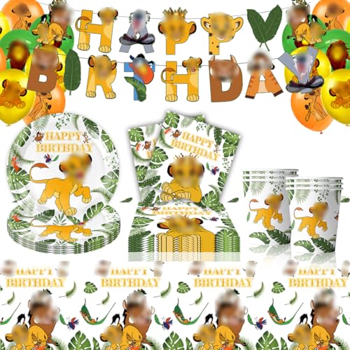 Partygeschirr Kindergeburtstag, Kinder Partygeschirr Set,Anime Geburtstagsdeko, Teller Servietten Tischdecke, Kindergeburtstag Deko Party Zubehör (B) von EnJyvor