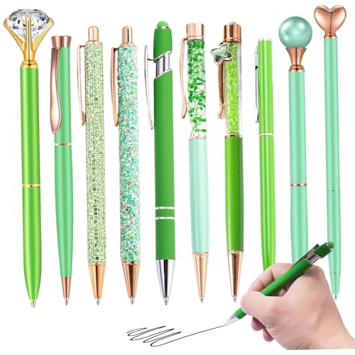 10pcs/Set -Kugelstifte, Crystal Glitter Green Stifte Edelstahl Kugelschreiber Diamant Stift Schwarze Tinte Hübliche niedliche Geschenke für Journaling Women School Office 10pcs/Set -Kugelstifte, Crystal Glitter Green Stifte Edelstahl Kugelschreiber Diamant Stift Schwarze Tinte Hübliche niedliche Geschenke für Journaling Women School Office von Enbebamd