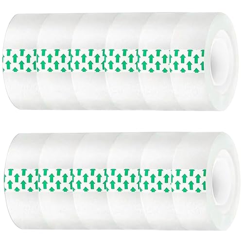 12 pcs Clear Tape 82ft Langes Bopp -Klebeband mit 0, 7 '' Breite Starker Adhäsion transparenter Spender -Nachfüllrollen mit ausgezeichneter Haltestrom für die Abdichtung und Beschriftungsspezifikation 12 pcs Clear Tape 82ft Langes Bopp -Klebeband mit 0, 7 '' Breite Starker Adhäsion transparenter Spender -Nachfüllrollen mit ausgezeichneter Haltestrom für die Abdichtung und Beschriftungsspezifikation von Enbebamd