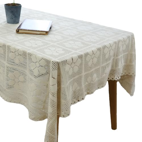 Häkeltischdecke 55x55 Zoll Blumenmuster Boho Tischdecke mit Spitzenverkleidung hohl dekorative quadratische Tischtuch zum Essen, Party, Hochzeit Häkeltischdecke 55x55 Zoll Blumenmuster Boho Tischdecke mit Spitzenverkleidung hohl dekorative quadratische Tischtuch zum Essen, Party, Hochzeit von Enbebamd