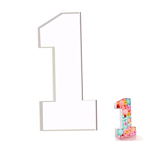 Nummer 1Balloon Box 28, 74 Zoll Nummer 1 Dekorative Ballon Füllung KT Board Box Frame Modelon -Ballon (nicht enthaltene Luftballons) 1 Rahmen von Enbebamd