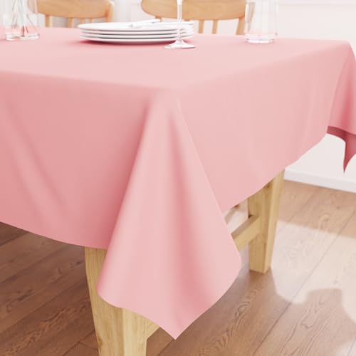Encasa XO Baumwoll-Canvas-Tischdecke | Light Pink Einfarbig | Rechteckige Größe 140x242 cm | Esstischdecke zur Dekoration – maschinenwaschbar Encasa XO Baumwoll-Canvas-Tischdecke | Light Pink Einfarbig | Rechteckige Größe 140x242 cm | Esstischdecke zur Dekoration – maschinenwaschbar von Encasa XO
