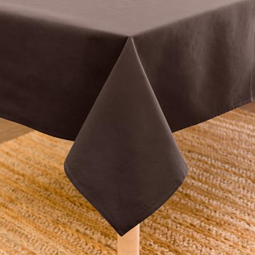 Encasa XO Baumwoll-Canvas-Tischdecke | Dunkles Taupe Einfarbig | Rechteckige Größe 140x180 cm | Esstischdecke zur Dekoration – maschinenwaschbar Encasa XO Baumwoll-Canvas-Tischdecke | Dunkles Taupe Einfarbig | Rechteckige Größe 140x180 cm | Esstischdecke zur Dekoration – maschinenwaschbar von Encasa XO