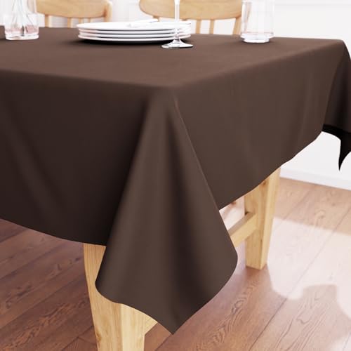 Encasa XO Baumwoll-Canvas-Tischdecke | Dunkles Taupe Einfarbig | Rechteckige Größe 140x240 cm | Esstischdecke zur Dekoration – maschinenwaschbar Encasa XO Baumwoll-Canvas-Tischdecke | Dunkles Taupe Einfarbig | Rechteckige Größe 140x240 cm | Esstischdecke zur Dekoration – maschinenwaschbar von Encasa XO