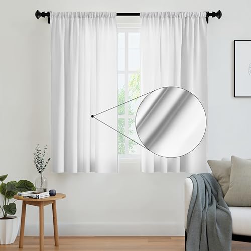 Encasa XO Polyester Feste Vorhänge mit Bindung, 140x137 cm Window Panel -Set von 2 - White Poly, Stangentasche, Lichtfilterung, Vorhänge für Tür, Schlafzimmer, Wohnzimmer Encasa XO Polyester Feste Vorhänge mit Bindung, 140x137 cm Window Panel -Set von 2 - White Poly, Stangentasche, Lichtfilterung, Vorhänge für Tür, Schlafzimmer, Wohnzimmer von Encasa XO