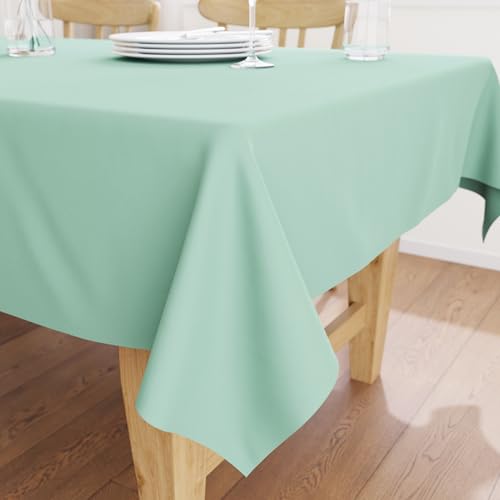 Encasa XO Baumwoll-Canvas-Tischdecke | Minzgrün Einfarbig | Rechteckige Größe 140x230 cm | Esstischdecke zur Dekoration – maschinenwaschbar Encasa XO Baumwoll-Canvas-Tischdecke | Minzgrün Einfarbig | Rechteckige Größe 140x230 cm | Esstischdecke zur Dekoration – maschinenwaschbar von Encasa XO