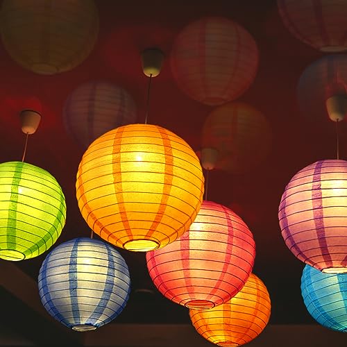 Encham 20 Stück Bunte Papierlaterne 15cm mit 20 Stück Ballonlichter Warmweiß Lampions Papier Laterne Lampenschirm für Feiertagen Hochzeit Halloween Weihnachten Geburtstage Gartenparty Babyparty deko Encham 20 Stück Bunte Papierlaterne 15cm mit 20 Stück Ballonlichter Warmweiß Lampions Papier Laterne Lampenschirm für Feiertagen Hochzeit Halloween Weihnachten Geburtstage Gartenparty Babyparty deko von Encham
