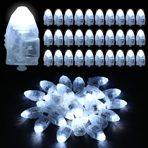 Encham Ballonlichter Weiß Beleuchtung Mini LED 30 Stück Weiß Ballon Lichter Licht Batteriebetrieben wasserdicht für Papierlaterne Luftballons für Hochzeit Weihnachten Halloween Partysdeko von Encham