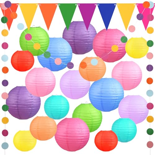 Encham Bunte Papierlaternen Bunte Party deko 20 Stück Bunte Papierlaternen mit Wimpelkette Papier Girlande Lampions Lampenschirm für Feiertagen Hochzeit Party Geburtstage Gartenparty Babyparty Deko Encham Bunte Papierlaternen Bunte Party deko 20 Stück Bunte Papierlaternen mit Wimpelkette Papier Girlande Lampions Lampenschirm für Feiertagen Hochzeit Party Geburtstage Gartenparty Babyparty Deko von Encham