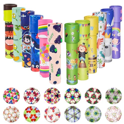 Encuryna 12 Stück Klassisches Kaleidoskop für Kinder - Vintage Lernspielzeug, Retro Mitgebsel für Kindergeburtstag, Neujahr, Weihnachten, Schule, Klassenzimmer (Zufällige Farben) von Encuryna