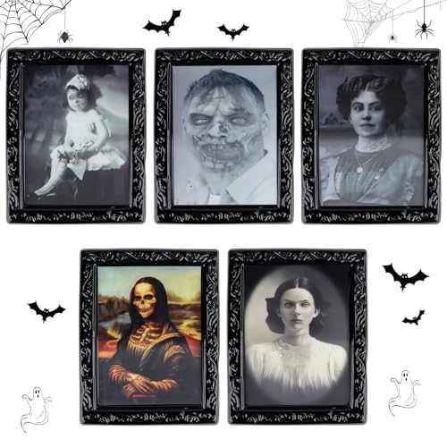 Encuryna 5 x Halloween Dekoration 3D Ändern Gesicht Bewegliche Bilderrahmen Lentikular Gruselige Porträts, Halloween Foto Requisiten, Horror Gruselige Dekoration für Innen Schloss Haus Party Dekor Encuryna 5 x Halloween Dekoration 3D Ändern Gesicht Bewegliche Bilderrahmen Lentikular Gruselige Porträts, Halloween Foto Requisiten, Horror Gruselige Dekoration für Innen Schloss Haus Party Dekor von Encuryna