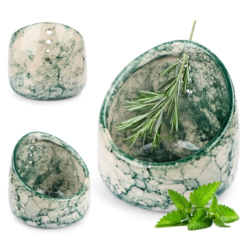 Encuryna Keramik Herb Stripper, Keramikkraut Stripper Bowl, Leaf Remover Stripper Schüssel, Blatt Blätterblätterentfernung Mit 4 Löchern für Grünkohl und Chard Encuryna Keramik Herb Stripper, Keramikkraut Stripper Bowl, Leaf Remover Stripper Schüssel, Blatt Blätterblätterentfernung Mit 4 Löchern für Grünkohl und Chard von Encuryna