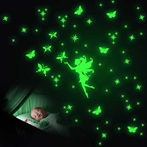 Feen Leuchtender Wandaufkleber, Leuchtsterne Selbstklebend für Kinderzimmer Mädchen Schlafzimmer Babyzimmer Deko, Leuchtsticker Fee Wandsticker, Leuchtpunkte Sternenhimmel Dekoration Feen Leuchtender Wandaufkleber, Leuchtsterne Selbstklebend für Kinderzimmer Mädchen Schlafzimmer Babyzimmer Deko, Leuchtsticker Fee Wandsticker, Leuchtpunkte Sternenhimmel Dekoration von Encuryna