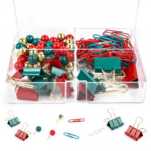 Foldback Klammern Büroklammern, 172 Stück Farbige Büroclips Eingestellt mit Binder Clamps und Reißnägel für Büro- und Schulbedarf Foldback Klammern Büroklammern, 172 Stück Farbige Büroclips Eingestellt mit Binder Clamps und Reißnägel für Büro- und Schulbedarf von Encuryna