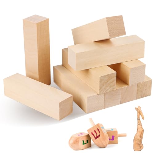 Holzblock Schnitzen,10 Stück Lindenholz zum Schnitzen,Schnitzen Holzblöcke,Carving Blocks,Lindenholz Rohlinge,Holz zum Schnitzen Drechseln Bastelset,Schnitzholz für Kinder,(10x2,5x2,5cm) von Encuryna