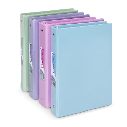 Enday Ringbuch, 2,5 cm, 2,5 cm, 3-Ringbuch, runder Ring mit transparentem Einband für Briefgröße 21,6 x 27,9 cm, Papier und 2 Innentaschen, für Schulbedarf, Büro und Zuhause, 4 Stück Enday Ringbuch, 2,5 cm, 2,5 cm, 3-Ringbuch, runder Ring mit transparentem Einband für Briefgröße 21,6 x 27,9 cm, Papier und 2 Innentaschen, für Schulbedarf, Büro und Zuhause, 4 Stück von Enday