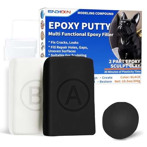 Epoxidharz Knete Schwarz, Endhokn 300g 2 Komponenten Knetmasse Löcher Füllen Lecks, Risse Reparieren, Zwei Komponenten Knete für Metall, Keramik, Kunststoff, Holz, Fliesen Epoxidharz Knete Schwarz, Endhokn 300g 2 Komponenten Knetmasse Löcher Füllen Lecks, Risse Reparieren, Zwei Komponenten Knete für Metall, Keramik, Kunststoff, Holz, Fliesen von Endhokn