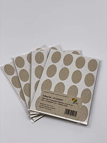 Etiketten aus Graspapier Oval 37mm, Neu, Naturetiketten, 160 Etiketten, 10 Blatt Graspapier-Etiketten, bestechen durch Haptik und Optik, Naturetiketten: G1300037 von Endi Haft