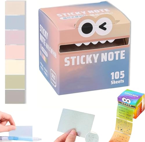 Haftnotizen mit niedlichem Monster-Muster, lustige Pastelltier-Post-It-Notizen, selbstklebende Cartoon-Notizblöcke und Notizblöcke, Schreibwaren, kleine To-Do-Liste, Büro-Schul-Tab-Zubehör (#07) von Endyniner