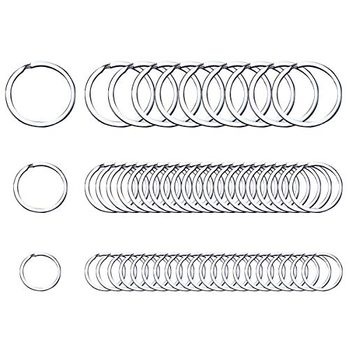 Schlüsselring 50 Stück Schlüsselringe Set Vernickelte Stabile Runde Schlüsselanhänger Ringe mit 10/20 / 30 mm für Hausschlüsseln Autoschlüsseln DIY von Enenes