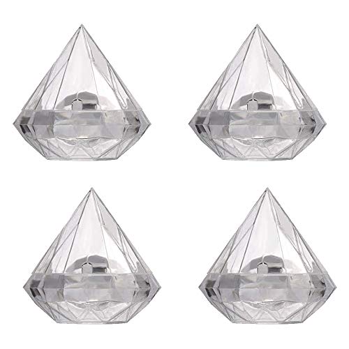 Energetic 12 Stück transparente Diamant-Form-Box Hochzeits-Gastgeschenk-Boxen Party-Box klarer Kunststoff Wohnkultur Geschenk von Energetic