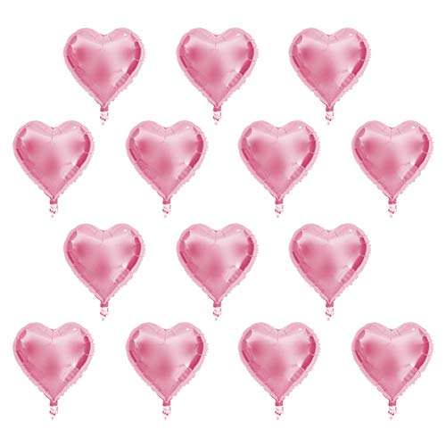 10 Stück 10 Zoll Herz-Aluminiumfolien-Luftballons, Romantische Dekoration Für Valentinstag, Geburtstag, Hochzeit, Vorschlag, Braut, Junggesellenabschied(Rosa) von Enforose