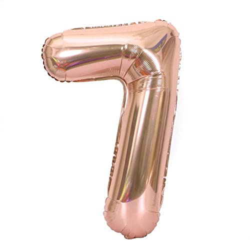 40 Zoll Große Rosafarbene Goldene Folienballons, Mylar-Zahlenballons Für Hochzeit, Geburtstag, Party, Dekoration, Jahrestag, Veranstaltungen, Dekorationen(7) von Enforose