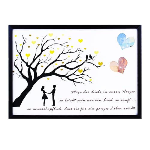 EngGlück Hochzeit Ggeldgeschenke, Hochzeitsgeschenk Bilderrahmen Geldgeschenk zur Hochzeit, Geschenkideen Geschenke Hochzeit Geld für brautpaar Größe Din A4 (Tree of Life) von EngGlück