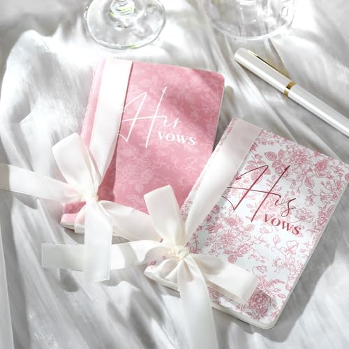 Engrowtic Hochzeits-Gelübdebücher mit Schleife, Blumenmuster, für Sie und Ihn, Papier-Notizbuch für Hochzeit, Gelübde, Tagebuch, offizielles Buch, Brautparty, Geschenke, Andenken, 2 Stück (Rosa) Engrowtic Hochzeits-Gelübdebücher mit Schleife, Blumenmuster, für Sie und Ihn, Papier-Notizbuch für Hochzeit, Gelübde, Tagebuch, offizielles Buch, Brautparty, Geschenke, Andenken, 2 Stück (Rosa) von Engrowtic
