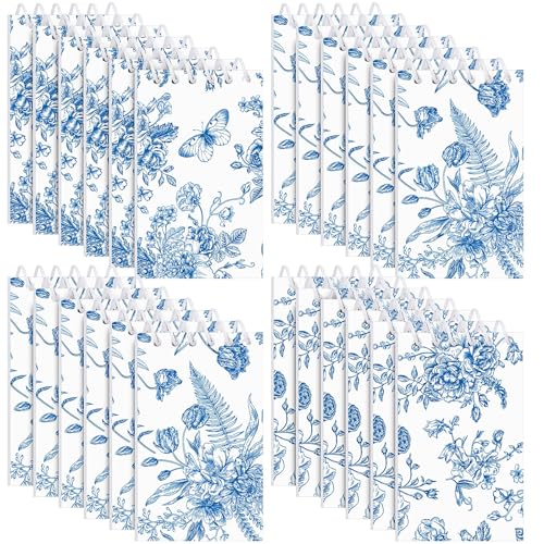 Engrowtic Mini-Notizblöcke mit Blumenmuster in Blau und Weiß, 24 Stück Engrowtic Mini-Notizblöcke mit Blumenmuster in Blau und Weiß, 24 Stück von Engrowtic