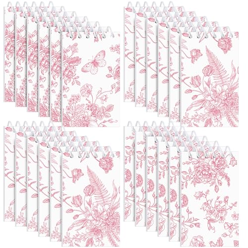 Engrowtic Mini-Notizblöcke mit Blumenmuster in Rosa und Weiß, 24 Stück, Chinoiserie, Vintage-Blume, kleine Spiral-Taschen-Notizbücher, Großpackung für Braut, Hochzeit, Babyparty, Geburtstag, Teeparty Engrowtic Mini-Notizblöcke mit Blumenmuster in Rosa und Weiß, 24 Stück, Chinoiserie, Vintage-Blume, kleine Spiral-Taschen-Notizbücher, Großpackung für Braut, Hochzeit, Babyparty, Geburtstag, Teeparty von Engrowtic