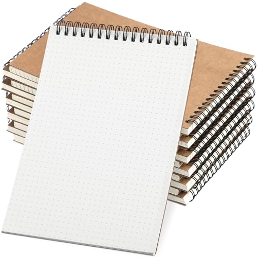 Engrowtic Notizbuch, 2 Stück, 21,6 x 14,7 cm, Spiralnotizbuch, A5-Größe, gepunktetes Papier, Hardcover, gepunktetes Tagebuch, 140 Seiten, Spiralnotizblöcke zum Skizzieren, Zeichnen, Schreiben, Schule von Engrowtic