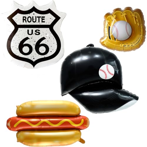 Chicago Luftballons Route 66, Baseball-Ballon für Chicago-Party-Dekorationen, Stadtbild-Thema, Chicago-Jungen-Dekoration, Baseball-Party-Dekorationen, 4 Stück Chicago Luftballons Route 66, Baseball-Ballon für Chicago-Party-Dekorationen, Stadtbild-Thema, Chicago-Jungen-Dekoration, Baseball-Party-Dekorationen, 4 Stück von Enimapod