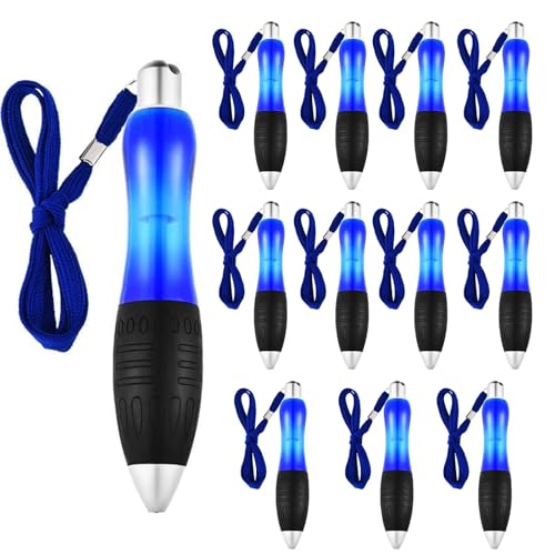 EnixwH 12 Stück Kugelschreiber, Hochwertig Kulli, Druckkugelschreiber, mit Rutschfester Griffzone, für Weiches Schreiben, Ergonomisch, für Arthritis Handschmerzen Parkinson Zittern (Blau) von EnixwH