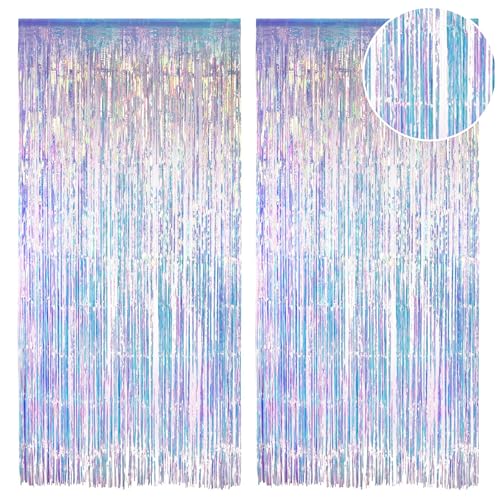 EnixwH 2 Stück Glitzer Vorhang Geburtstag 1x2 M Glitzervorhang Party Vorhang Glitzer Deko Party Vorhänge Luftschlangen Fransen Geburtstag Dekoration für Geburtstagsfeier Hochzeitsfoto (Farbe) von EnixwH